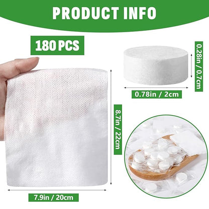 180 PCS Compressed Towel, Mini Compressed Towel Tablets, Disposable Compressed Face Towels, Camping Towel, Portable Bulk Compressed Coin Tissues for Home, Travel, Outdoor Sports