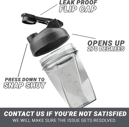 HELIMIX 1.5 Vortex Blender Shaker Bottle Holds Upto 20oz | No Blending Ball or Whisk | USA Made | Portable Pre Workout Whey Protein Drink Shaker Cup | Mixes Cocktails Smoothies Shakes | Top Rack Safe