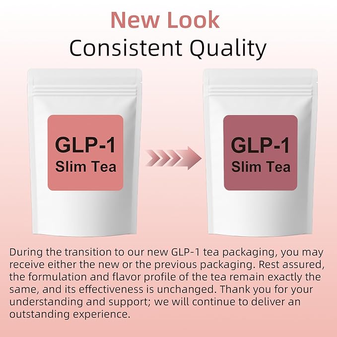 GLP-1 Herbal Tea，7 Precious Ingredients Formula to Complement Balanced Eating Habits, Yerba Mate, Cinnamon, Gardenia & More, No Sugar or Artificial Additives–30 Tea Bags (2 Pack)