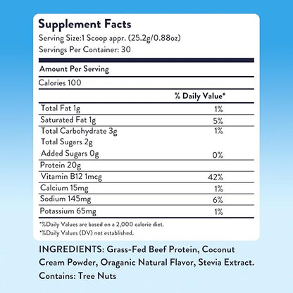 Equip Foods Prime Protein Powder | Clean, Grass Fed Beef Protein Isolate | Carnivore Protein Powder | Paleo, Keto Friendly | Gluten, Dairy Free | Helps Build & Repair Tissue | 30 Servings, Vanilla