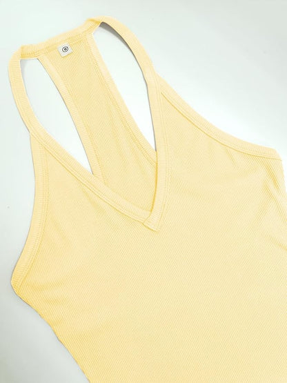 iGENJUN Workout Tops for Women Racerback Basic Tank Summer 2025 Camisole V Neck Slim Fit Ribbed Sleeveless