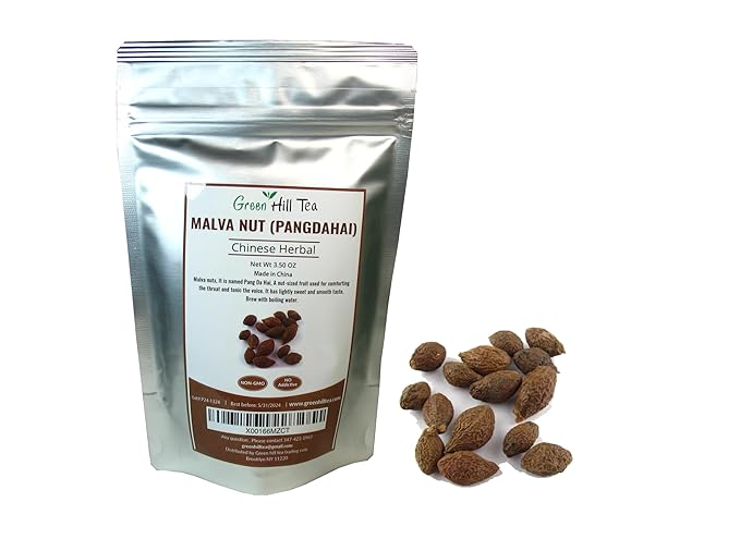 Greenhilltea, Malva Nut Dried Sterculia Lychnophora, Dried Pangdahai胖大海, Caffeine free .NO GMO, NO Additives, Selected,shipping from USA, packaged in foil zip lock bag 3.5 OZ