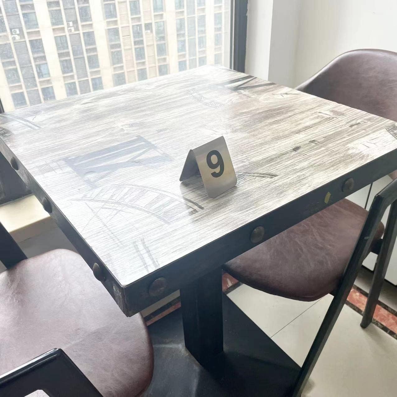 10 Pcs Metal Place Cards Stackable Tent Style Table Numbers，Place Card Holders for Celebration Wedding Party Restaurants Cafes Bars Gatherings meeting Room Board Game Serial (Medium 1-10, Black)