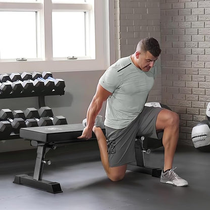 Flat Weight Bench - Heavy Duty Foldable Workout Bench for Home Gym, 1300lb Capacity Adjustable Strength Training Bench Press for Ab and Full Body Exercises, Sturdy and Easy to Fold