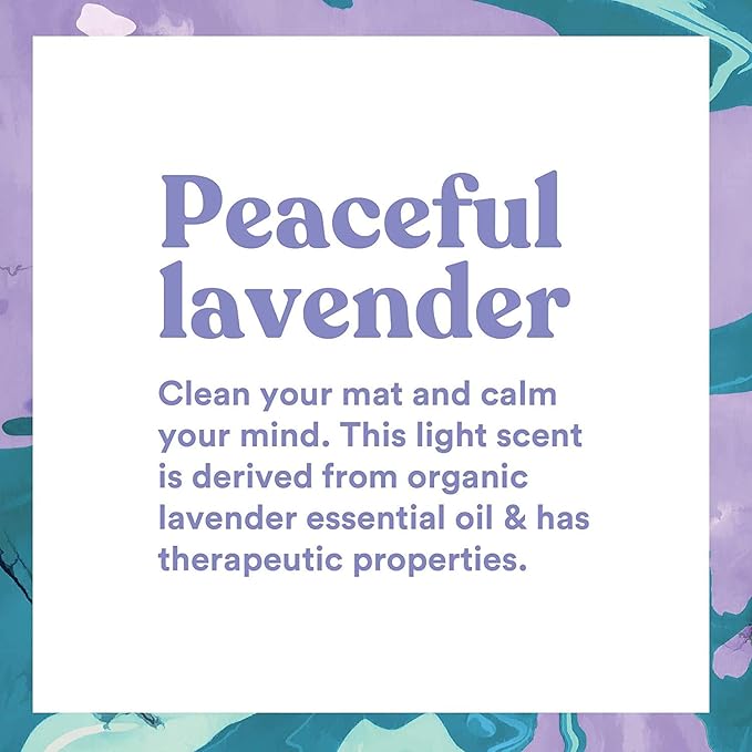 ASUTRA Yoga Mat Cleaner Spray (Peaceful Lavender - Aluminum Bottle), 4 fl oz - No Slippery Residue, Organic Essential Oils, Deep-Cleansing for Fitness Gear & Gym Equipment, Microfiber Towel Included