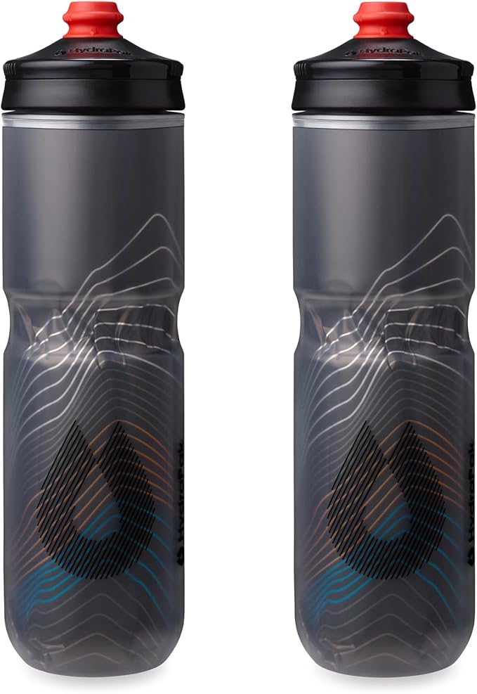 HydraPak Polar Surge Insulated Bike Water Bottle 2-Pack (20oz or 24oz) - High Flow, Fits Most Bike Cages, For Cycling & Sports