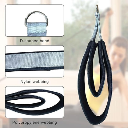Pilates Double Loop Straps for Reformer, D Ring Straps Handle, Yoga Exercise Straps, 2 PCS
