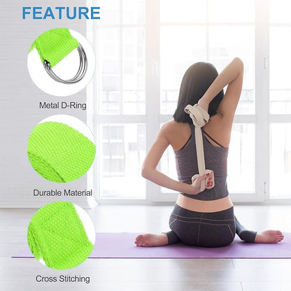 PATIKIL Yoga Strap for Stretching Cotton Yoga Belt with Adjustable Metal D-Ring Buckle Stretch Band for Fitness Pilates