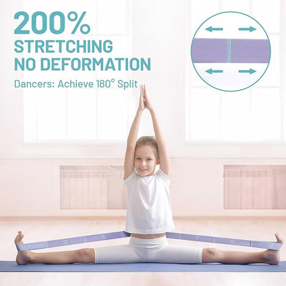 Slim Panda Stretch Strap, Dance Stretch Bands Flexibility, Elastic Yoga Stretching Strap with 9 Loops for Physical Therapy, Pilates, Yoga, Ballet, Gymnastics Stretching Bands for Exercise