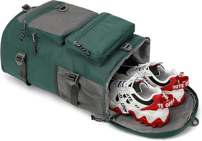 Kalesi Gym Duffle Bag Backpack 4-Way Waterproof with Shoes Compartment for travel Sport Hiking laptop (Green)