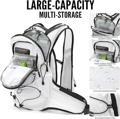 Hydration Pack Backpack, Lightweight Water Backpack with 2L Leakproof Hydration Bladder Daypack for Men Women,Running Hydration Vest for Outdoor Trail