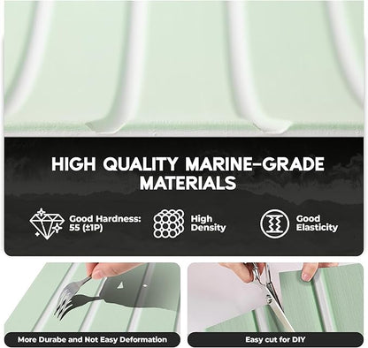 FOCEAN Boat Flooring EVA Foam Boat Decking Faux Teak Marine Flooring Boat Mat Boat Carpet Sheet for Motorboat RV Yacht Kayak Surfboard, 94.5"x 47.2"/35.4"/23.6"/15.7"