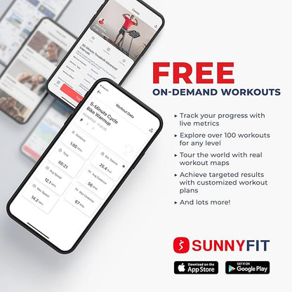 Sunny Health & Fitness Smart Stationary Exercise Upright Bike w/Pulse Sensor & 4-Way Adjustable Seat, Cycling Machine for Home Cardio Training, Free SunnyFit App Connection, Optional Resistance Band