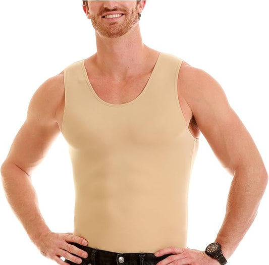 Insta Slim -Made in USA- Compression Tank-Top Shapewear for Men. Tummy Control Slimming Body-Shaper for Belly & Back Support