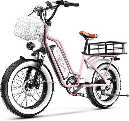 1500W Electric Bike for Adults,48V 20/60Ah Removable Battery Max Range 80Miles & 30MPH Electric Bicycle,20''×4" Fat Tire Ebike,Adult Electric Bicycles for Commute Beach Snow,E-Bike UL Certified