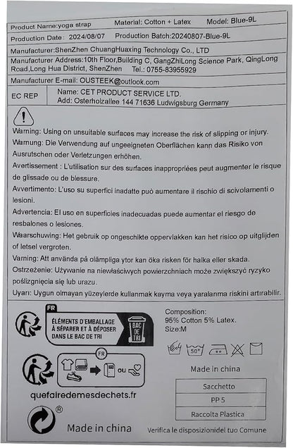 Stretch Strap, Elastic Yoga Stretching Strap, Multi-Loop for Physical Therapy, Pilates, Yoga, Dance & Gymnastics Exercise and Flexible Pilates Stretch Band