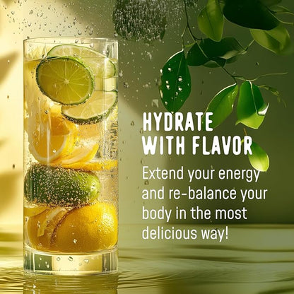 FlavCity Lemon Lime Electrolytes Powder Packets - 28 Hydration Packets - No Added Sugar - Hydration Powder with Real Fruit & Unrefined Sea Salt - Keto & Gluten-Free (28 Stick Packs)