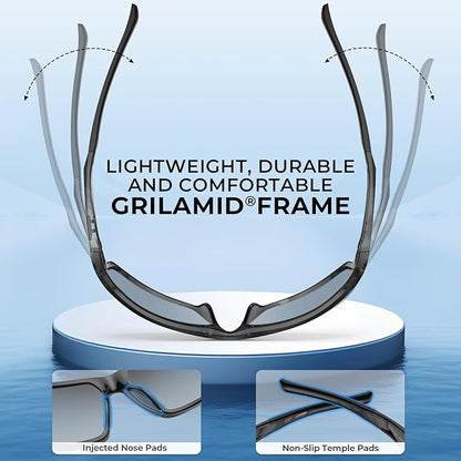 KastKing Chippewa Polarized Fishing Sunglasses, UV400 Protection Full Wrap Frame Sports Cycling Sunglasses, 1.0mm TAC Lenses