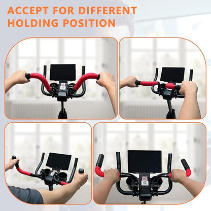 Handlebar Extender for Peloton Indoor Exercise Bikes, 1 Pair of Ultimate Handlebar Extension of Peloton Accessories (Sheep-horn (with Red Tapes & Grips))