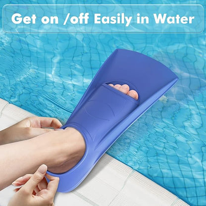 Gintenco Swim Fins, Kids Swim Training Fins for Lap Swimming, Travel Size Flippers with Mesh Bag, Silicone Swimming Fins for Kids Teens Adults Women Men