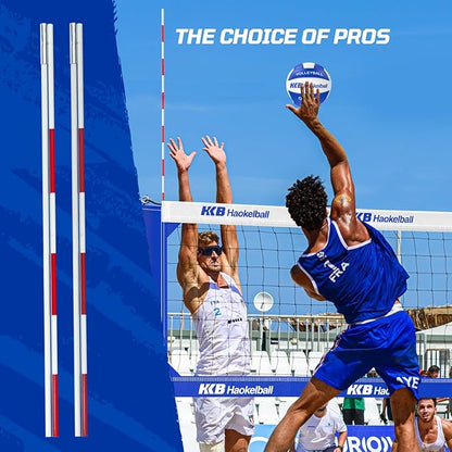 Haokelball Volleyball Net for Backyard Outdoor Portable Volleyball Net Set with Volleyball Antennas, Aluminum Poles, Tension Adjuster and Volleyball