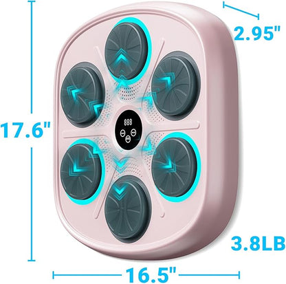 2025 New Model Smart Music Boxing Machine for Adults and Kids, Training Machine with LED Electronic Wall Mounted, Home Indoor Workout Equipment with Premium Boxing Gloves