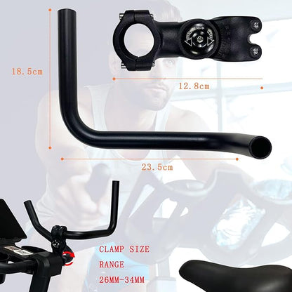 Handlebar Extender for Peloton Indoor Exercise Bikes, 1 Pair of Ultimate Handlebar Extension of Peloton Accessories (Sheep-horn (with Black Tapes & Grips))