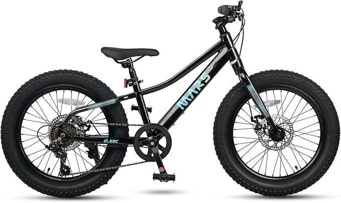 Glerc Mars Kids Mountain Bike, 20 24 Inch Fat Tire Bike for Teen Ages 6-14 Year Old, Bicycle with 2.8-Inch Wide Tires and 6 Speed Drivetrain, Multiple Colors