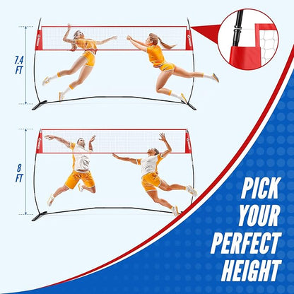 14ft Freestanding Volleyball Practice Net for Indoor or