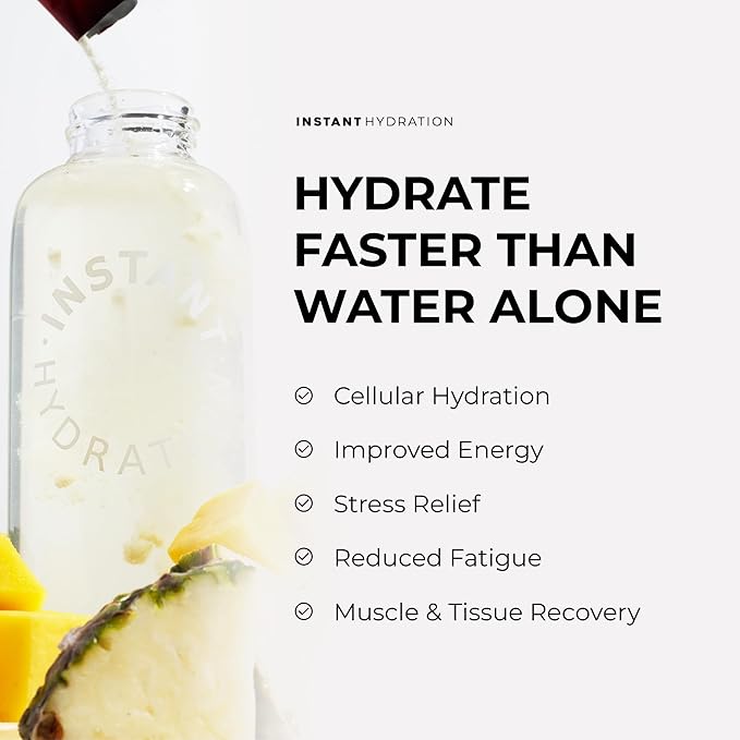 Instant Hydration Electrolytes Powder Packets - Mango Pineapple Drink Mix - Zero Sugar - Keto, Vegan, Gluten-Free, Non-GMO - Boost Recovery, Brain Health, Muscle & Tissue Support- 30 Sticks