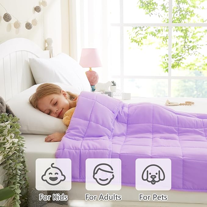 L'AGRATY Weighted Blanket - 36"x48" 3lbs Weighted Blanket Microfiber Material with Glass Beads Small Blanket for All-Season Summer Fall Winter Soft Thick Blanket