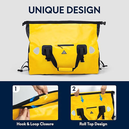 Haimont Waterproof Duffel Bag Roll-top Dry Duffel Bag with Quick-fixed Straps for Motorcycling, Rafting, Boating, SUP, Kayaking, Travel, 50L/70L