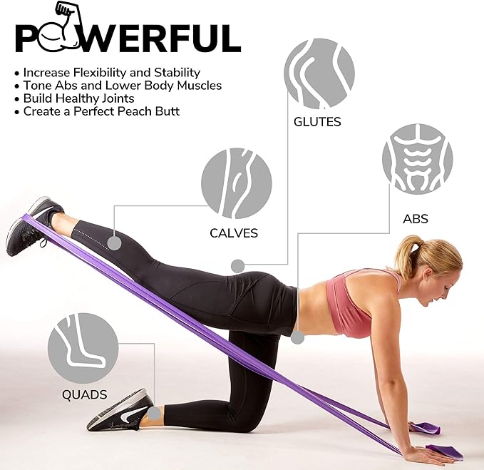 7Ft Long Resistance Bands for Stretching - Resistance Bands Set with Door Anchor - Exercise Bands Including Carry Pouch, E-Book & App - Latex-Free Workout Bands