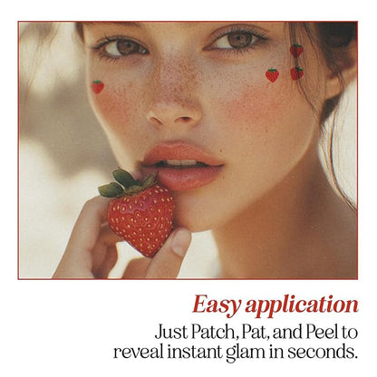 Fazit Makeup Patches - Face Makeup Patches - Beauty Face Makeup - Strawberry Speckles - Waterproof Strawberry Speckles - Temporary Face Strawberry Speckles For Women - 6 count