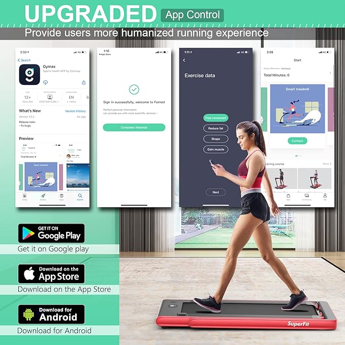 GYMAX Walking Pad, 2.25HP Dual Display Foldable Treadmill for Home with Remote/Smart App Control, Portable Compact Treadmill for Office Under Desk, Folding Running Machine for Small Spaces