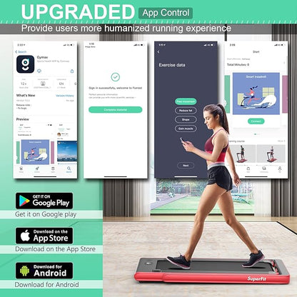 GYMAX Walking Pad, 2.25HP Dual Display Foldable Treadmill for Home with Remote/Smart App Control, Portable Compact Treadmill for Office Under Desk, Folding Running Machine for Small Spaces