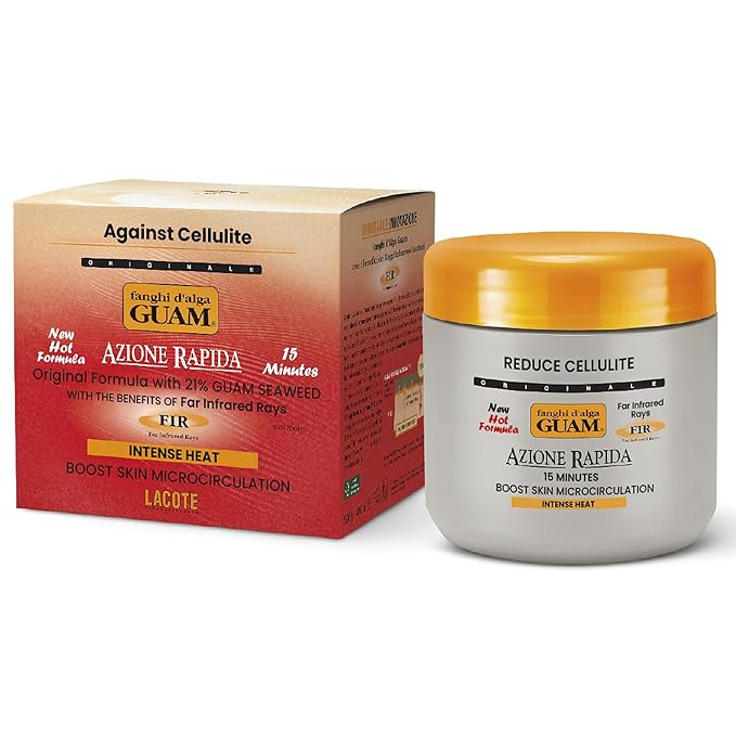 GUAM Anti Cellulite Seaweed Mud Infrared Body Wrap, FAST ACTION Hot Mud Body Mask with Tourmaline FIR, Skin Tightening Lipo Wrap for Cellulite Remover