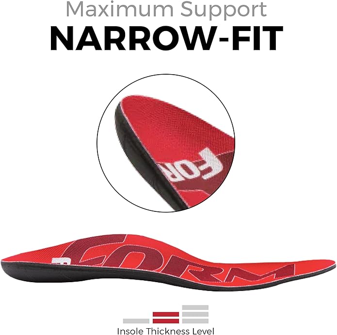 Form Premium Narrow Insoles for Comfort & Maximum Pain Relief, Ideal for Narrow Shoes & Boots