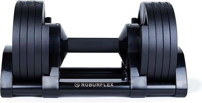 Adjustable Dumbbell (Single) by ROBURFLEX for Workout Strength Training Fitness Home Gym