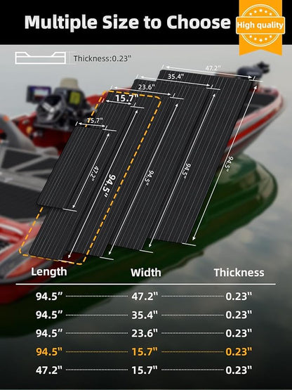 FOCEAN Boat Flooring EVA Foam Boat Decking Faux Teak Marine Flooring Boat Mat Boat Carpet Sheet for Motorboat RV Yacht Kayak Surfboard, 94.5"x 47.2"/35.4"/23.6"/15.7"