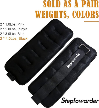 1-4 Lbs Ankle Weights Pair Set with Adjustable