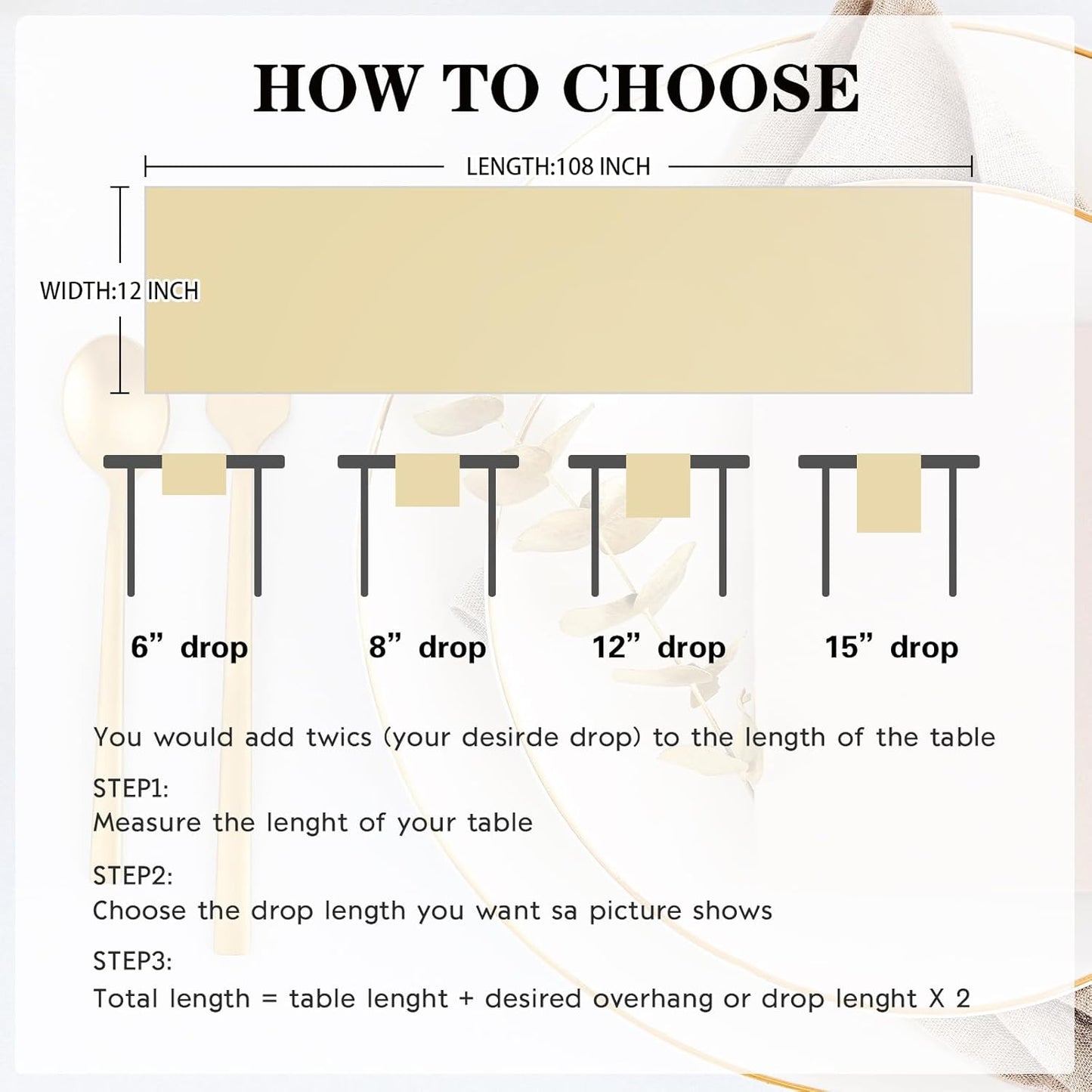 10 Pack Satin Table Runner 12 x 108 Inch Long Champagne Silk Table Runner for Wedding Party Banquet Birthday Decoration