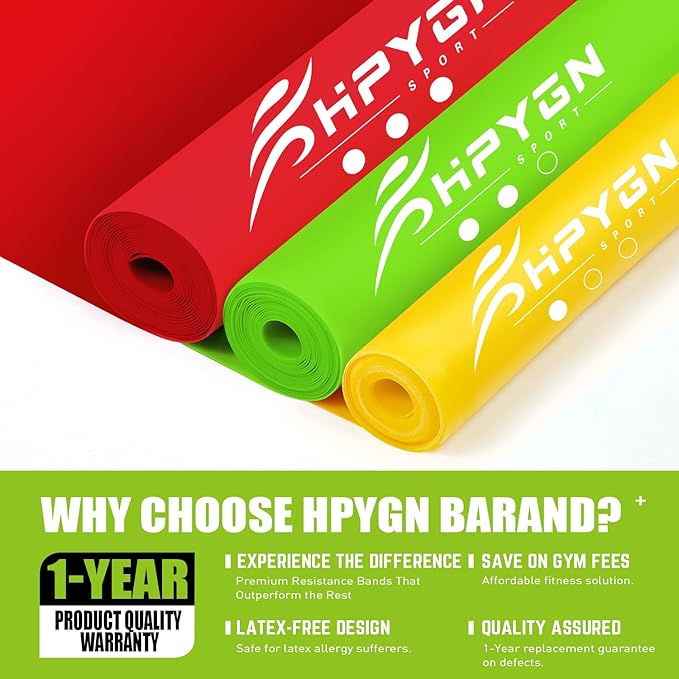 Resistance Bands, Exercise Bands, Physical Therapy Bands for Strength Training, Yoga, Pilates, Stretch Elastic Band with Different Strengths, Workout Bands for Home Gym