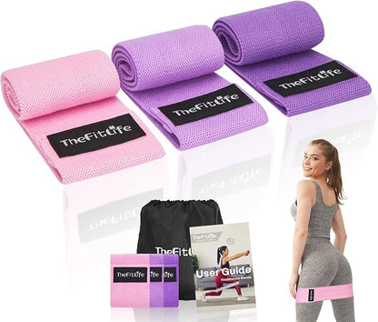 TheFitLife Resistance Exercise Bands for Women - Fabric Workout Bands for Booty, Hip, Glute, Leg, Thigh, Squat, Butt Lift Excersize and Fitness Loop Bands for Home Gym