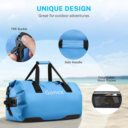 Gonex 40L 60L 80L Extra Large Waterproof Duffle Travel Dry Duffel Bag Heavy Duty Bag with Durable Straps & Handles for Kayaking Paddleboarding Boating Rafting Fishing