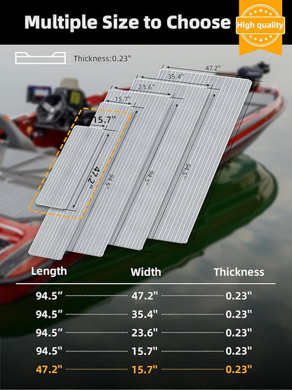 FOCEAN Boat Flooring EVA Foam Boat Decking Faux Teak Marine Flooring Boat Mat Boat Carpet Sheet for Motorboat RV Yacht Kayak Surfboard, 94.5"x 47.2"/35.4"/23.6"/15.7"