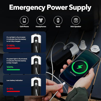 17 Electric Air Pump Brushless Air Pump 17kPa Air Mattress Pump with Led Light Fast Inflation or Deflation for Rubber Boat Kayak Inflatables Pool Floats Boats Sleeping Pads