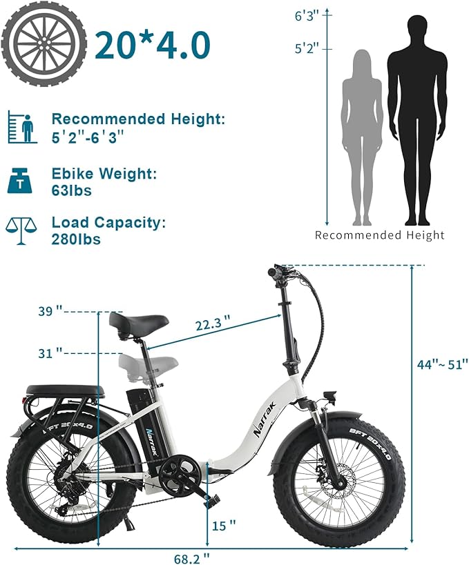 Fat Tire Folding Electric Bike, 48V & 624Wh Lithium Removable Battery, Peak 1100W Brushless Motor, Max Speed 28Mph, M5 Large LCD Display, Suspension, Step-Over/Thru Frame
