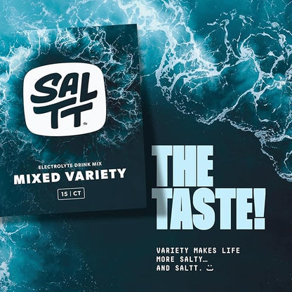 Keto Chow SALTT Electrolytes Powder Packets, All Things Mixed Variety Pack (15 Packets) - Magnesium, Potassium, Sodium, Trace Minerals - Vegan & Gluten Free - Travel Essentials - Made in USA