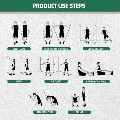 VEICK Resistance Bands, Exercise Bands for Working Out with Handles, Elastic Workout Bands for Men Women, Exercising Bands for Strength Training Equipment at Home Gym